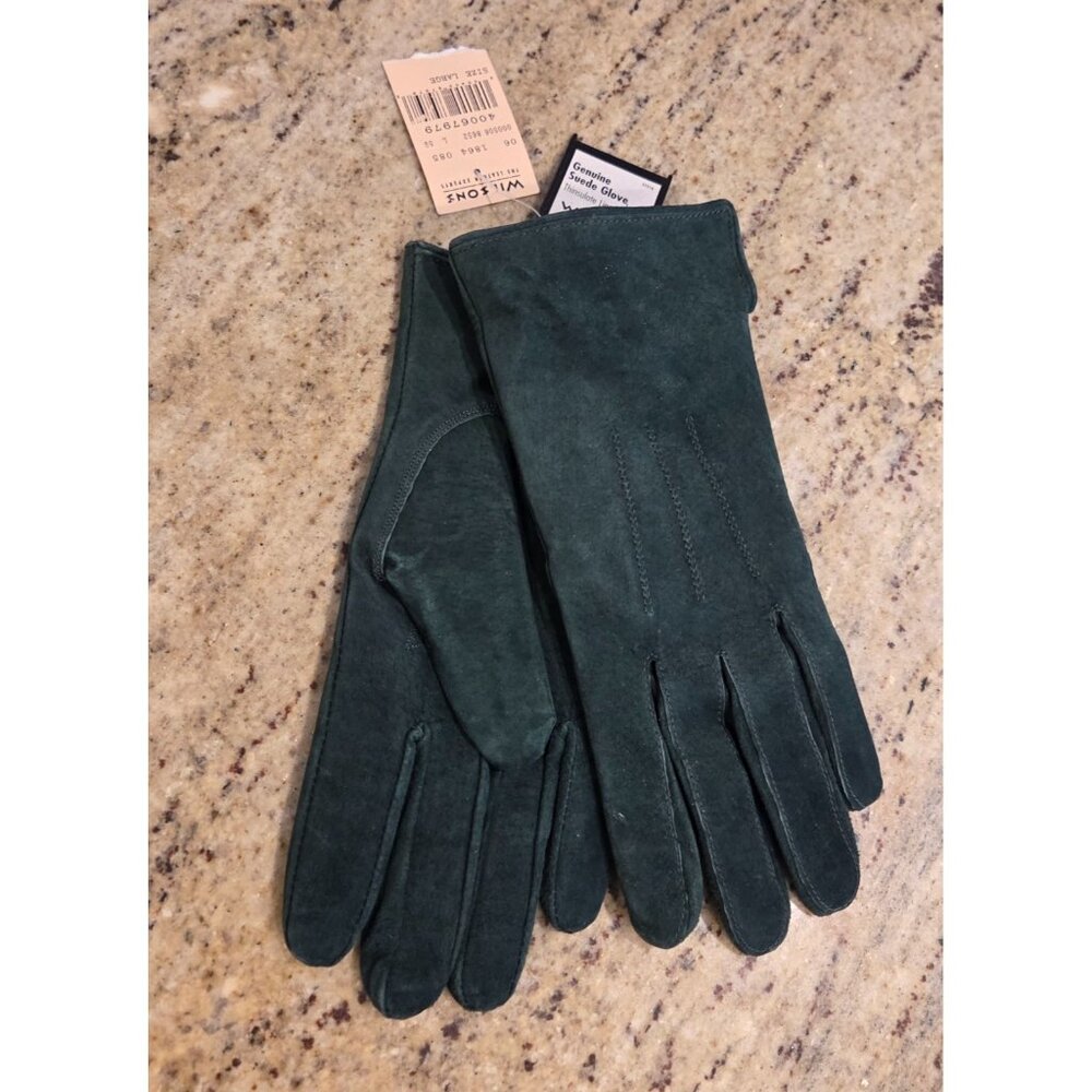 New! Wilsons Gloves Womens L Green Suede Adventure Bound Thinsulate Winter